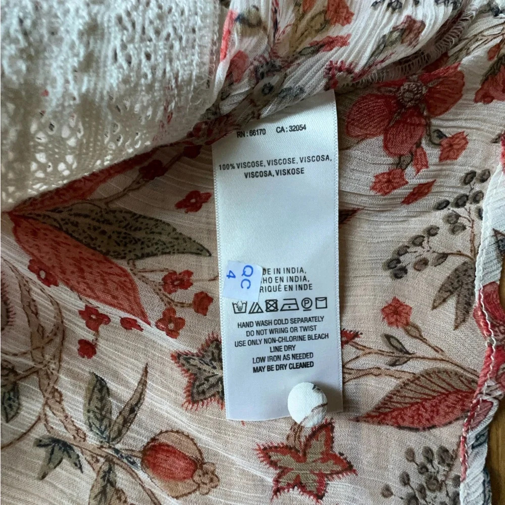 ANTHROPOLOGIE FEATHER & BONE NWOT FLORAL LACE ELENA BLOUSE | SIZE: 2 - Picture 9 of 10